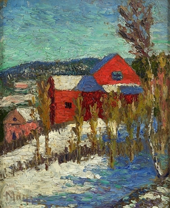 Maastik Majadega [Landscape with Houses] [1908–10] by Konrad Mägi [1878–1925]